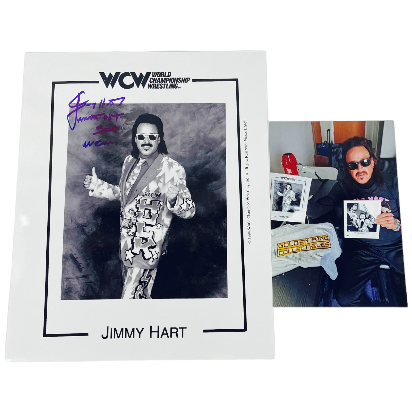 Jimmy Hart Signed Autographed WCW Promo 8x10 Glossy Wrestling Picture