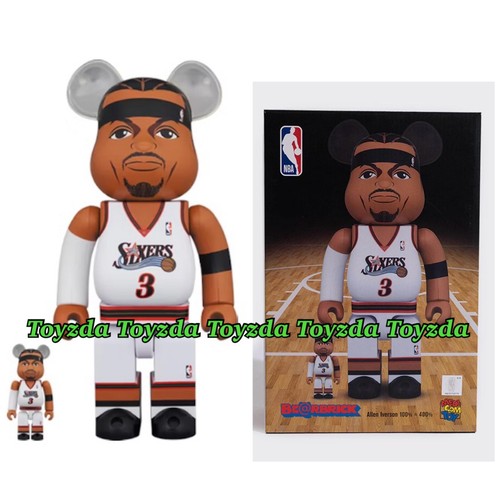 BE@RBRICK Allen Iverson100％ ＆ 400％ Sealed Medicom Bearbrick Allen Iverson 400% 100% Set of 2