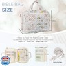 Bible Cover Case for Women Bible Study Supplies Christian Gifts for Women Church Camp Essentials Christian Bible Journaling Kit Quilted Large Bible Cover with Durable Handle (Spliced Flower, Large)