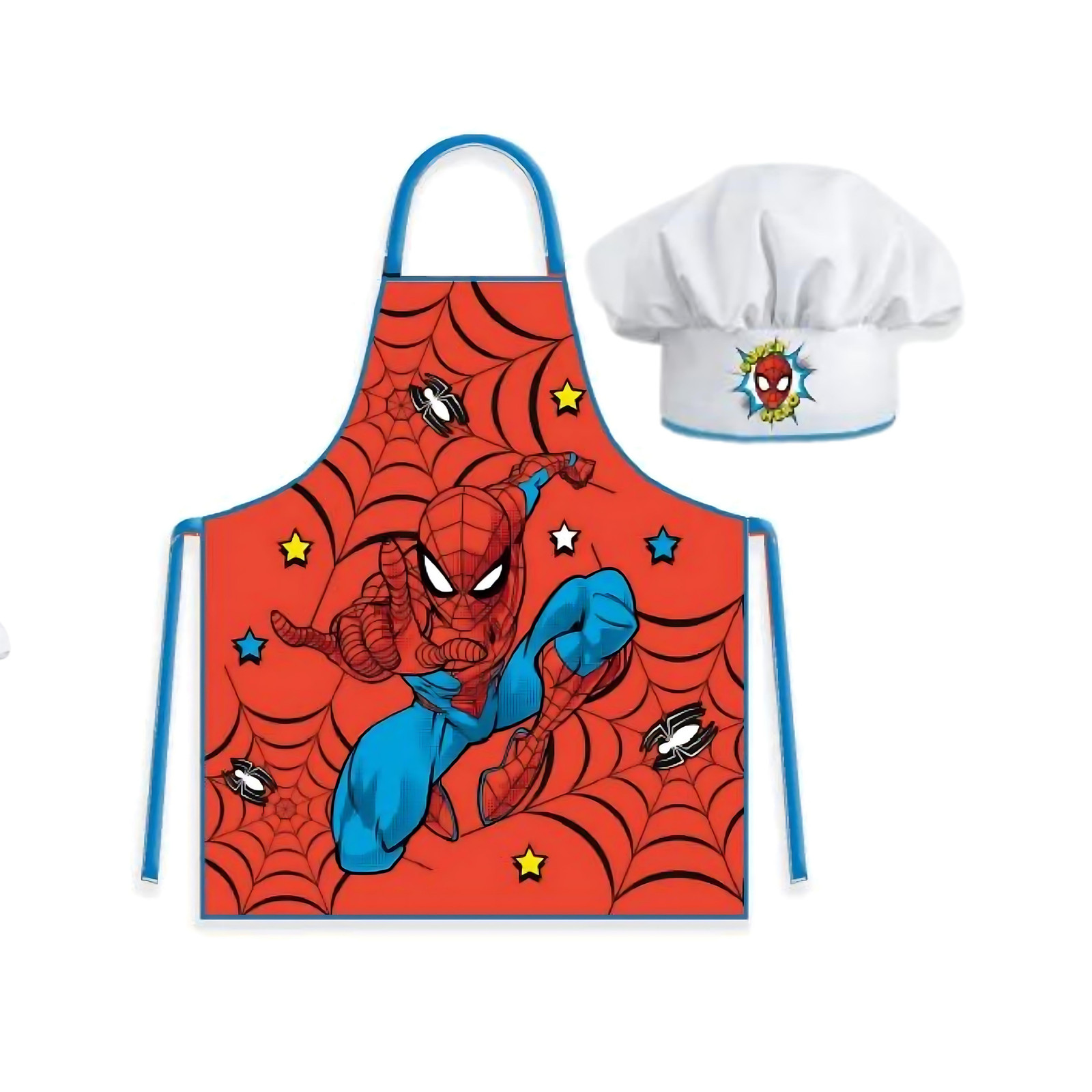 Spiderman Kinder Schürze mit Mütze Kinderschürze Set Kochschürze Backschürze