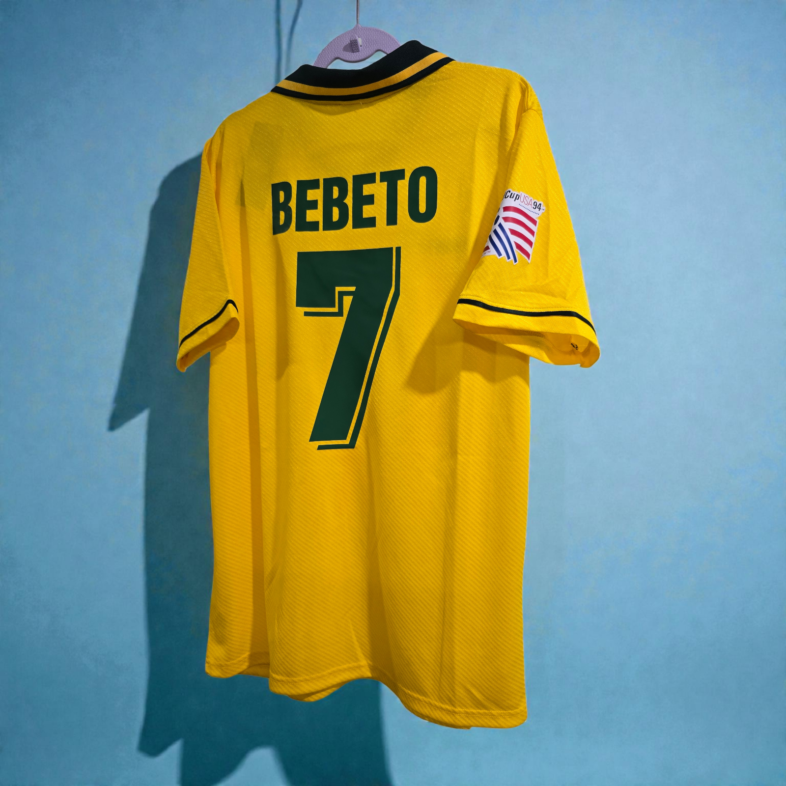 BRAZIL Home World Cup 94 - Soccer - Jersey Retro - BEBETO # 7