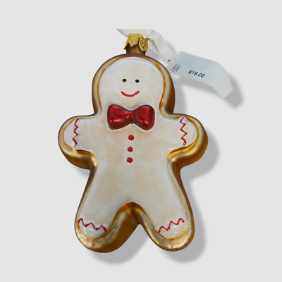 Neiman Marcus White Ginger Bread Man Christmas Ornament