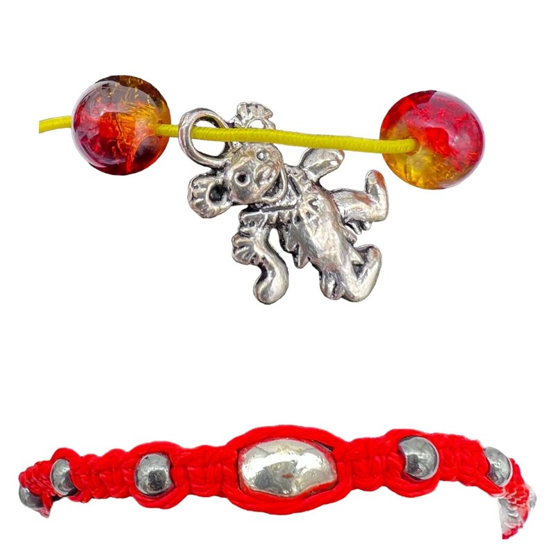 Bracelets Set of 2 String Bead Grateful Dead Bear Adjustable