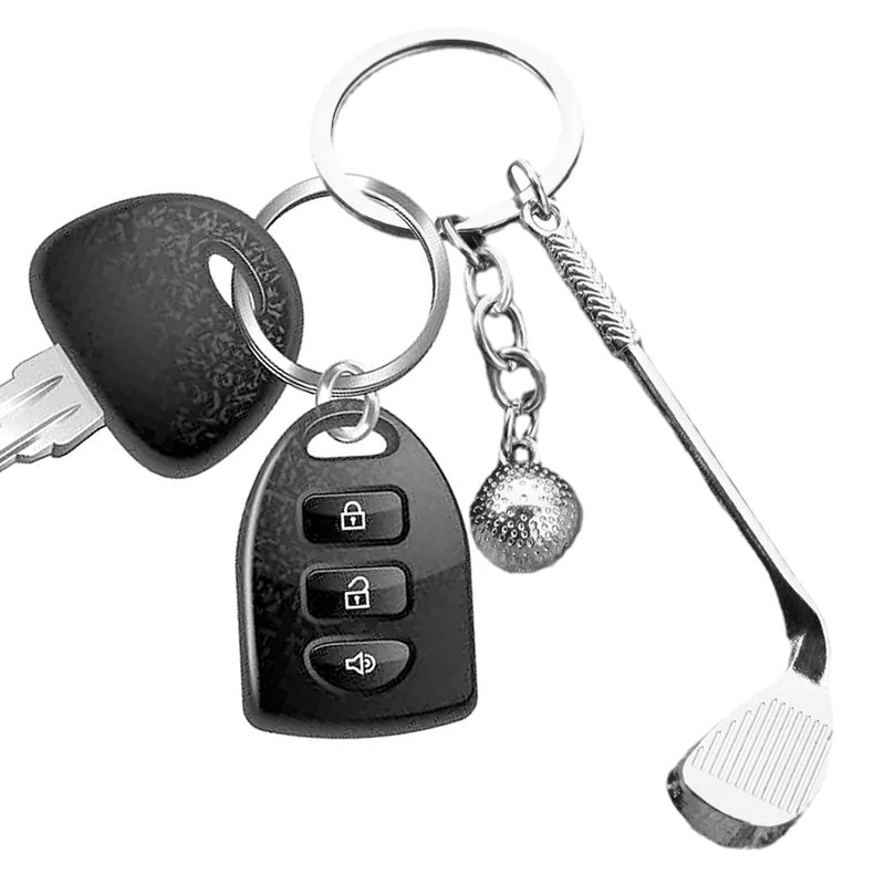 Golf Club Ball Keychain Golf Themed Key Ring Metal Keyring Souvenirs Pendants