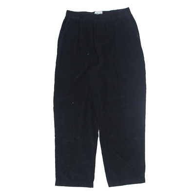 CABIN CREEK Petite Corduroy Trousers Black Relaxed Straight Womens