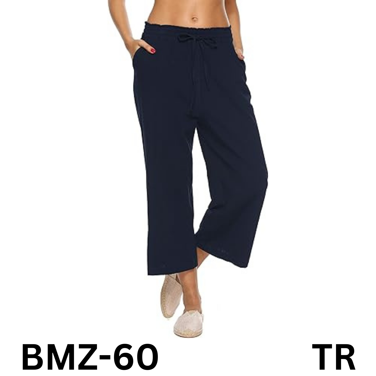 LNX Women's Linen Pants High Waist Wide Leg Drawstring Casual Loose Trouser XXL
