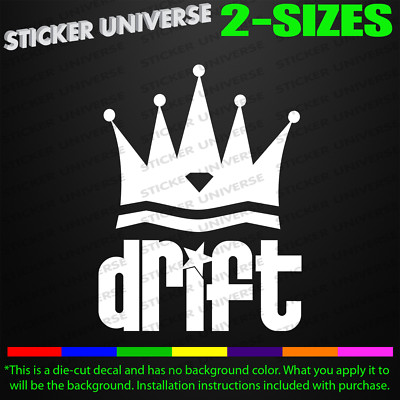 Drift King Crown Funny Car Window Decal Bumper Sticker JDM Drifting Racing 0665