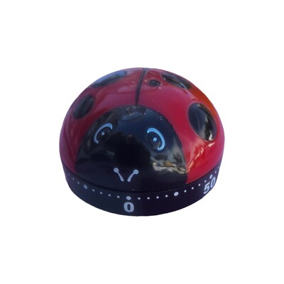 Kikkerland Mechanical Kitchen Timer Ladybug Red 60 Minute 