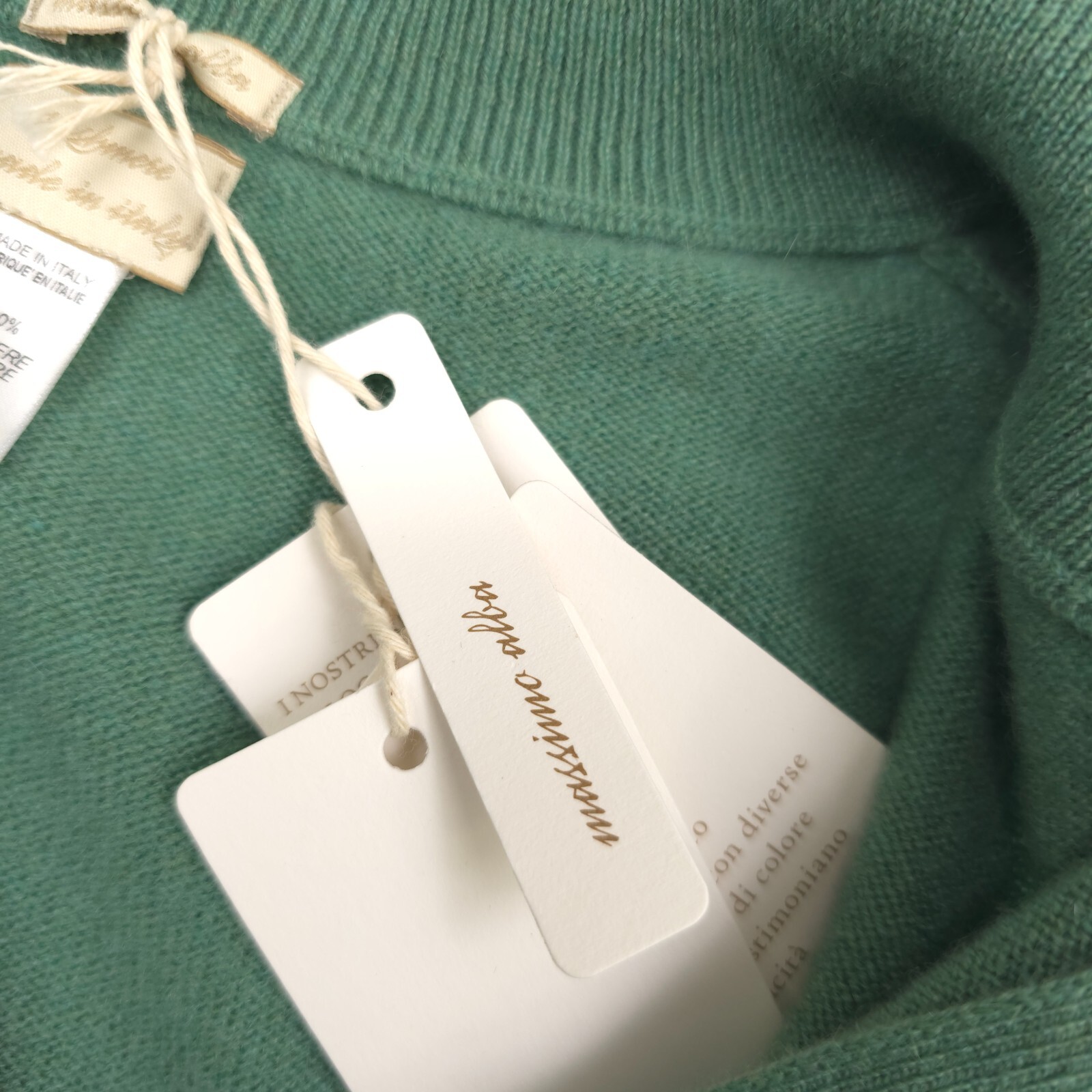 Pre-owned Massimo Alba $950  Green Cashmere Half Zip Sweater Made In Italy Mens Size Xl