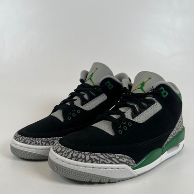 Air Jordan 3 Retro Pine Green Black Silver White CT8532-030 Mens Size 9