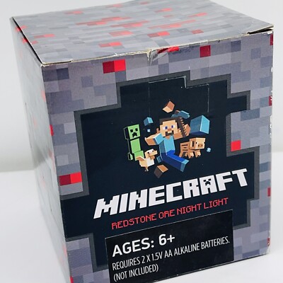 Minecraft REDSTONE ORE NIGHT LIGHT Touch Block Cube ThinkGeek 2012 - BRAND NEW