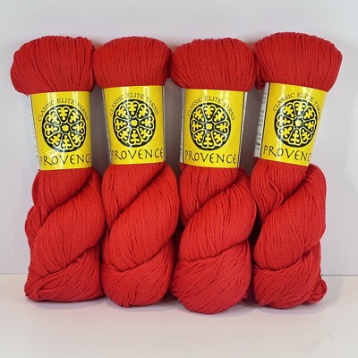 Lot Of 4 CEY Provence Yarn 100% Egyptian Cotton Lot 615 Color 2658 RED