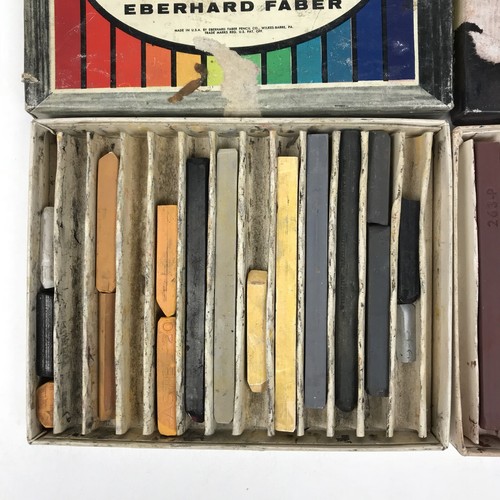 Nupastel Color Sticks Lot Of 2 Vintage Boxes Art Supplies Pastels Eberhard Faber
