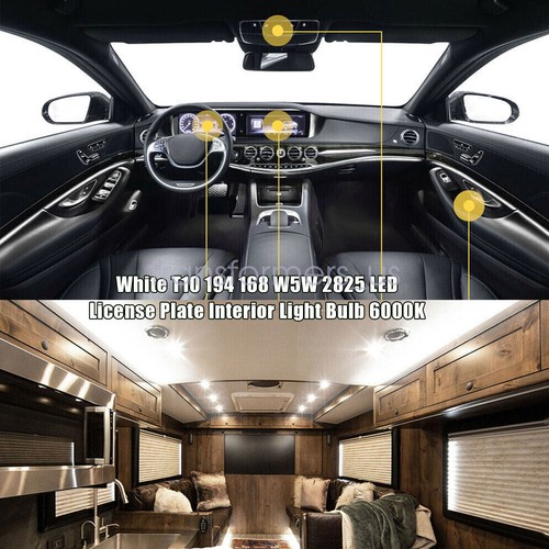 20X Super White T10 194 168 W5W 2825 LED License Plate Interior Light Bulb 6000K
