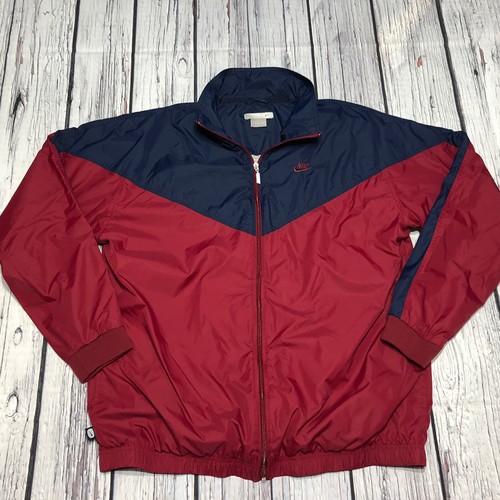 Vtg Y2K Nike Windbreaker Full Zip Blue Maroon Jacket Mens
