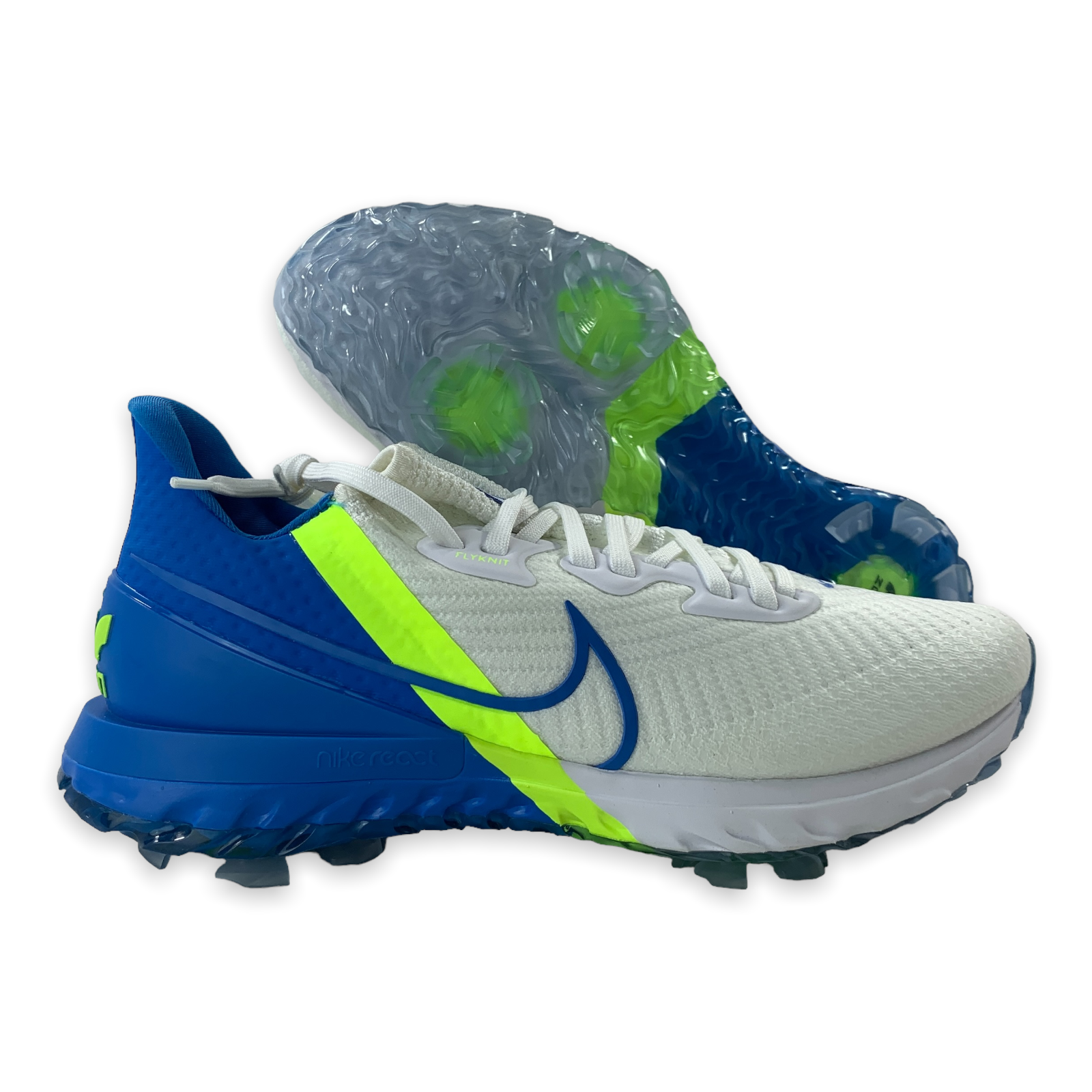 

Nike Air Zoom Infinity Tour White Baseball Blue Volt Golf CT0540-102 Мужские 8, Белый, Nike Air Zoom Infinity