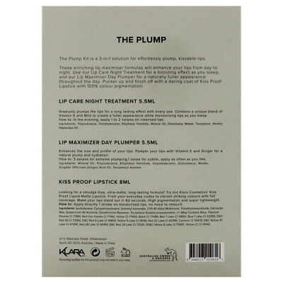 The Plump Lip Care Treatment Kit by Klara for Women - 3 Pc Kit Set