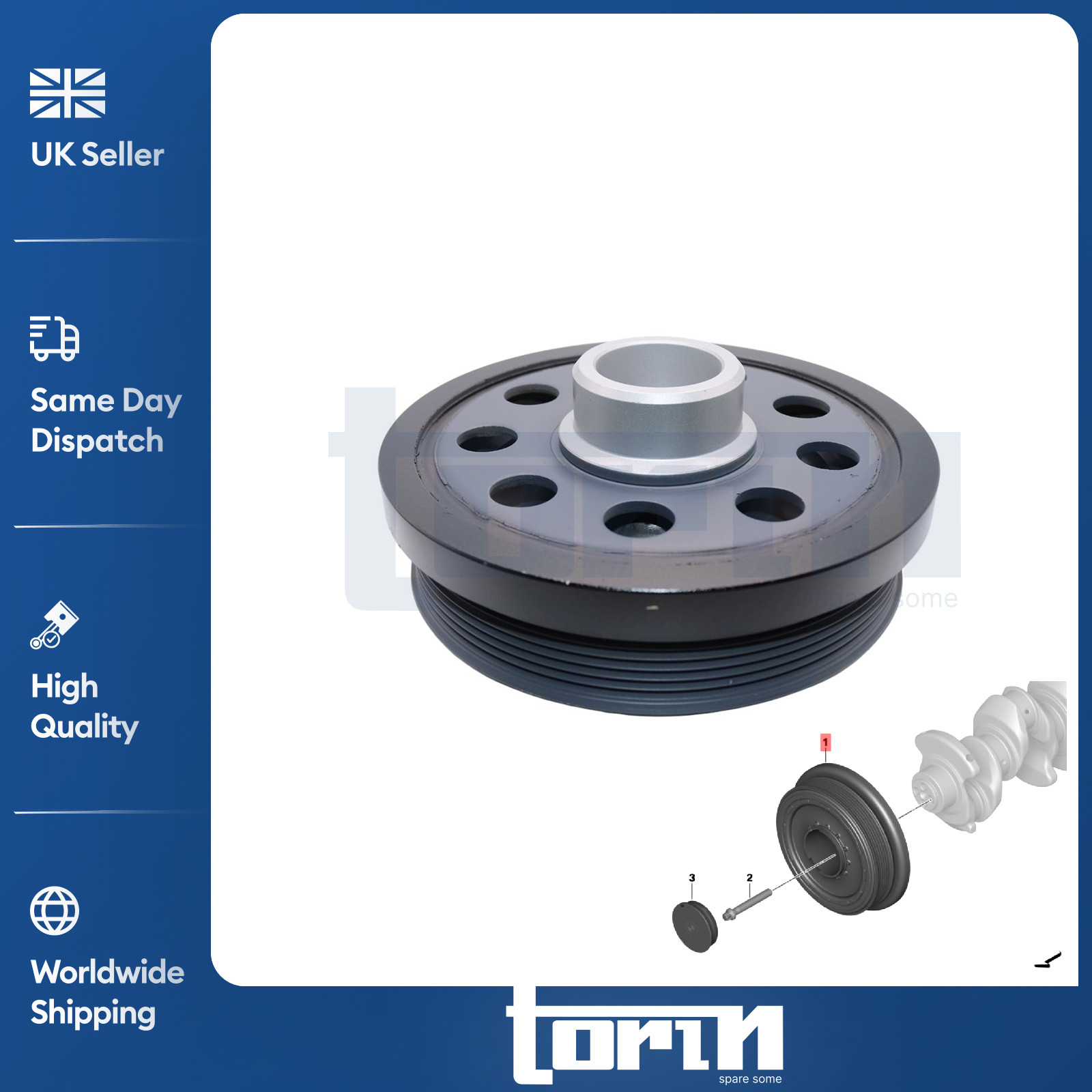 FOR BMW 116D 118D 120D 316D 318D 320D 520D E60 N47 CRANKSHAFT PULLEY 11237823191