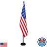 Indoor Flag pole with Base,Telescoping Flag Pole 6FT-8FT, Flagpoles Rotate 360 Degrees, 3X5ft American Flag. Suitable for Office, Auditorium, School, Use(Black-US)