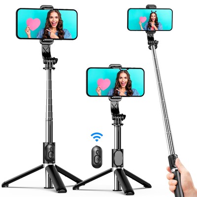 Selfie Stick Tripod, All in One Extendable & Portable Selfie Stick with Wirel...