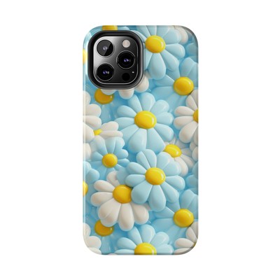 3D Blue Daisy Flower Tough Apple iPhone & Samsung Galaxy Case Cover Gift Girls