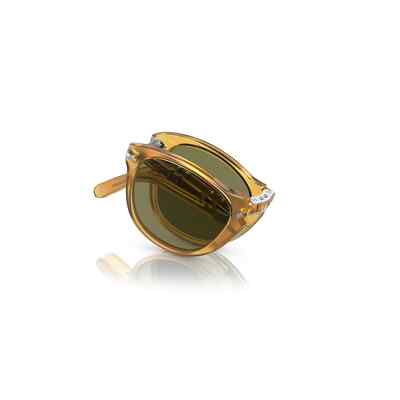 Pre-owned Persol Steve Mcqueen Po 0714sm 204/p1 54 Opal Yellow Green Polarized Sunglasses
