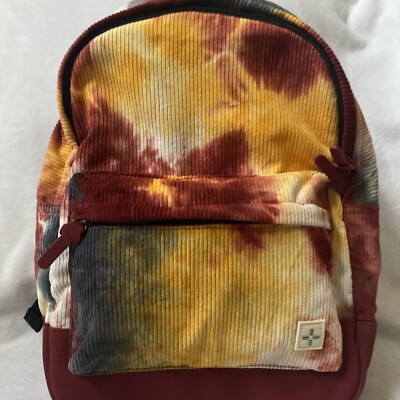Sun + Stone Riley Autumn Red Retro Tie-Dye Print Backpack  ~ New w/tags