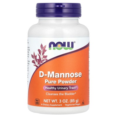 Now Foods D-Mannose Pure Powder 3 oz 85 g GMP Quality Assured, Kosher, Vegan,