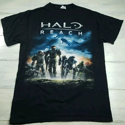 Halo Reach 2010 Microsoft Xbox 360 Video Game Promo Black T Shirt Men's