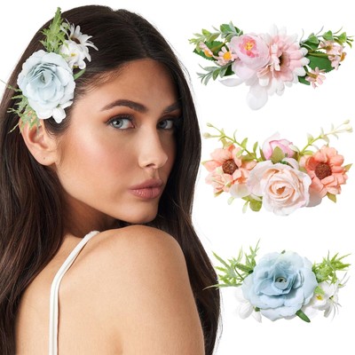 Molans 3 PCS Hawaiian Flower Hair Clips, Artificial Flower Hair Barrettes for...