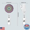 3Pack Badge Reel - Cute Badge Holder Retractable with ID Clip for Nurse Accessories for Work, Funny Badge Holder Reels with Swivel Alligator Clip (Mandala)