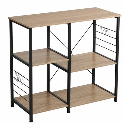 Somdot Baker's Rack 35.4 Inches Utility Double 3 Tier Microwave Stand, Walnut