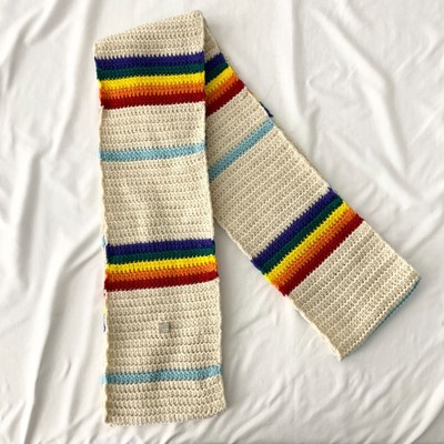 Acne Studios 100% Wool Kiro Rainbow Striped Scarf NWOT