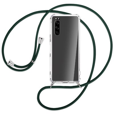 Handykette für Sony Xperia 5 dunkelgrün Hülle mit Band Kordel zum Umhängen