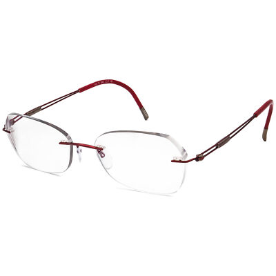 Silhouette Eyeglasses 5521 70 3040 Titan Red Rimless Frame Austria 53[]17 140