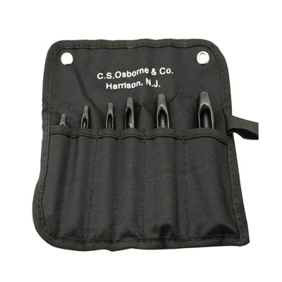 C.S. Osborne 6 Size Belt Punch Set #K-245 Round Hole Punch Made in USA
