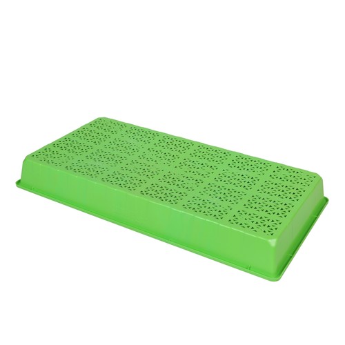 SUNPACK 10” x 20” Heavy Duty Mesh Plastic Seed Starting Tray, Green, 2.3”