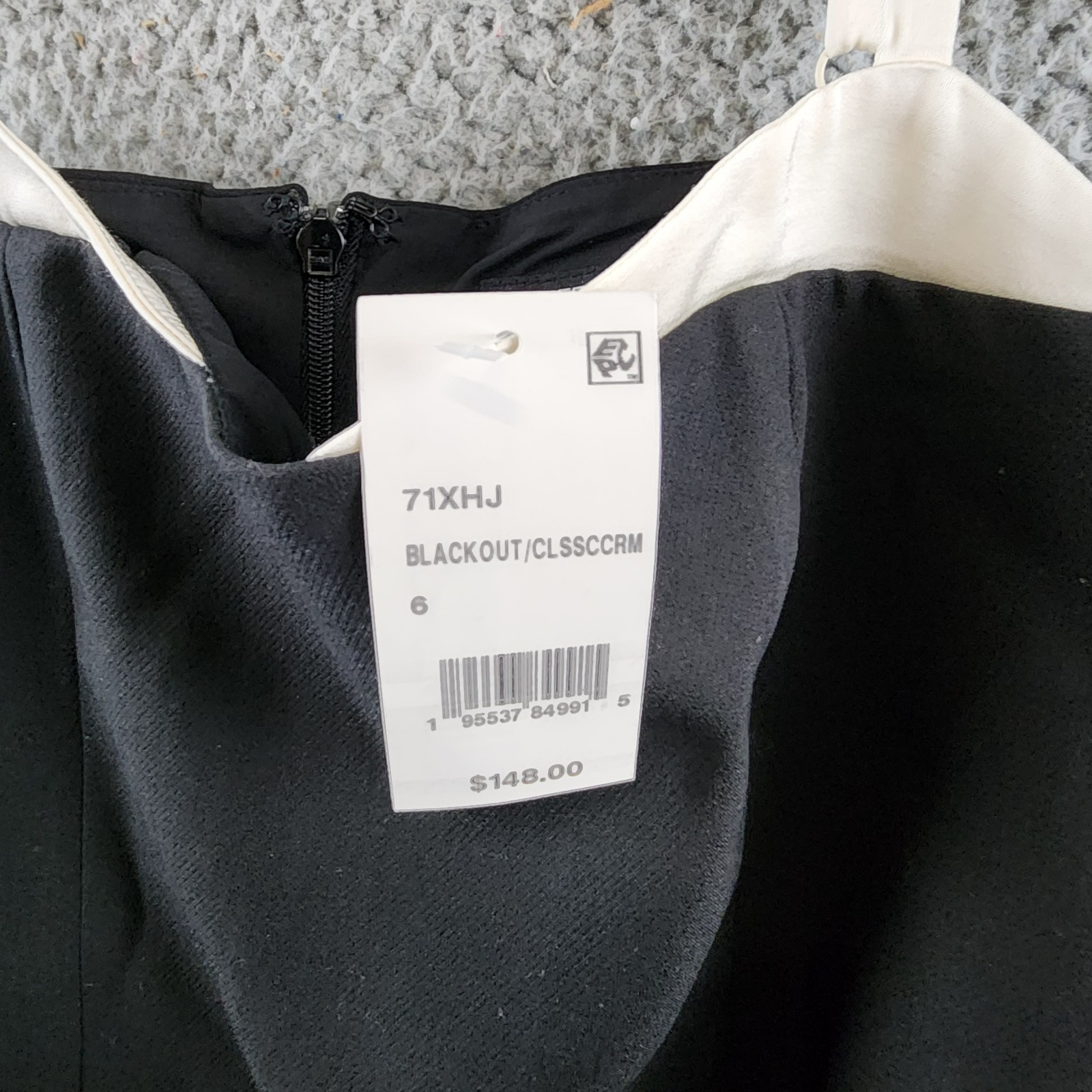 French Connection Azra Corset Strap Mini Dress Women's 6 Black/Cream Back Zip - Picture 10 of 15