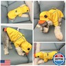 BEAUTYZOO Dog Raincoat Hooded Slicker Poncho, Waterproof Windproof Rain Jacket Hood with Harness Built in, Adjustable Reflective Duck Design Rain Coats for Small Medium Dogs Puppies, Yellow Size M