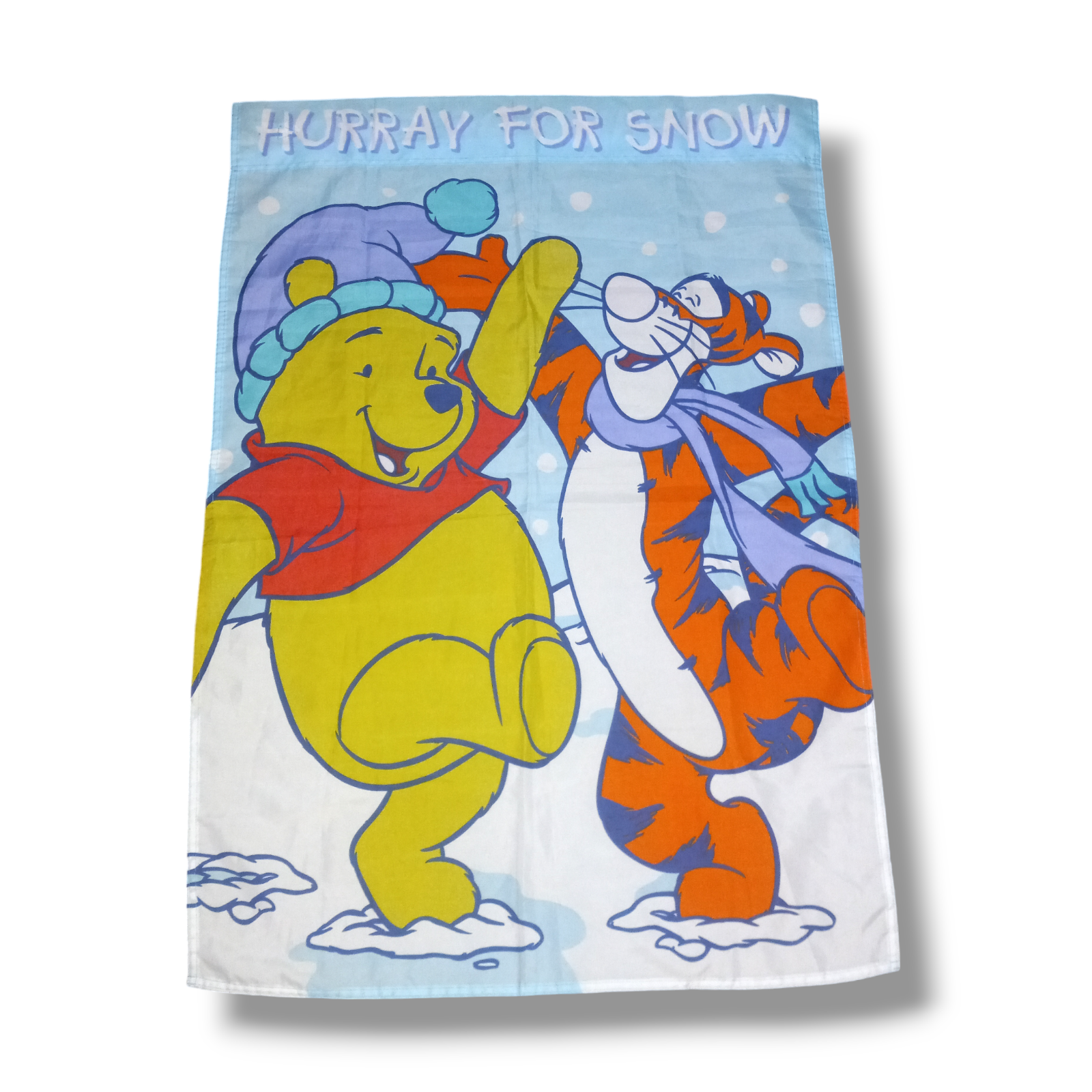 Vtg Disney Winnie The Pooh & Tigger Hurray For Snow Garden Yard Flag-29 Vtg Disney Winnie The Pooh & Tigger Hurray For Snow Garden Yard Flag-29