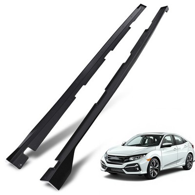 Side Skirt Extension Panel for Honda Civic Sedan/Hatch 2016-2021 Gloss Black ABS