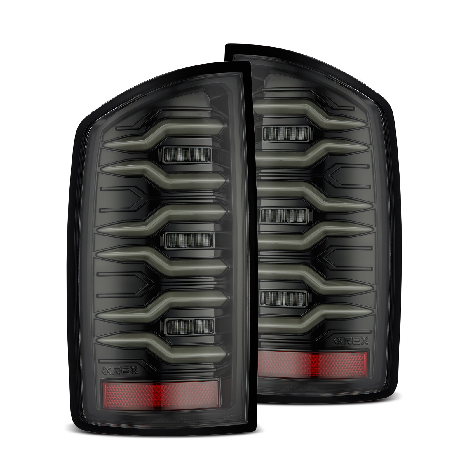 For 03-06 Dodge Ram 1500 2500 3500 Alpha Black LED Tail Light Lamp AlphaRex LUXX