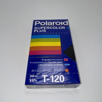 NEW Sealed Polaroid Supercolor Plus Video Cassette Tape VHS T-120 Blank