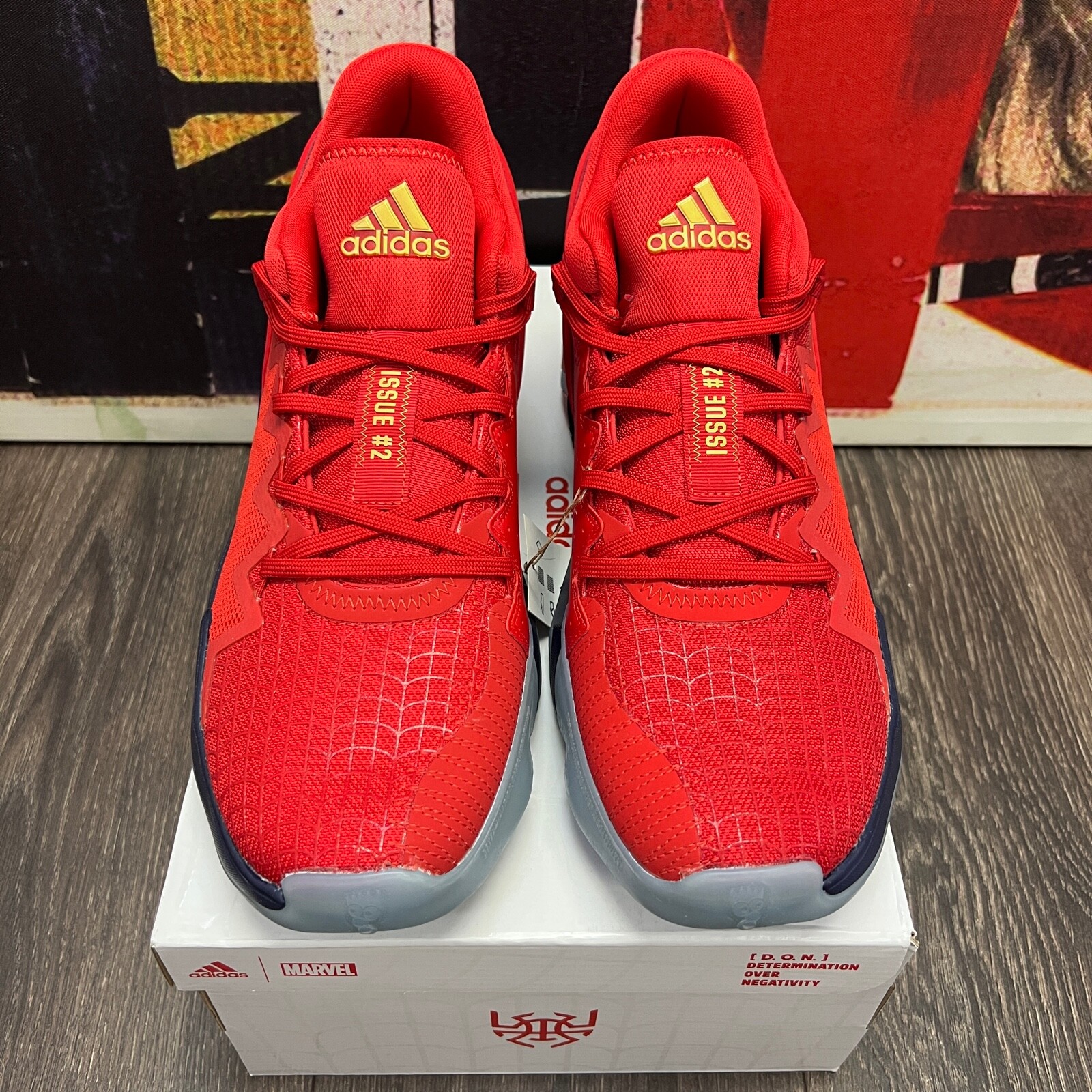 Size 12 - 2021 Adidas DON Issue 2 x Marvel Spiderman's Journey Red / Navy  FX6519: купить с доставкой из США, цена 13 104 руб - (275397676358)