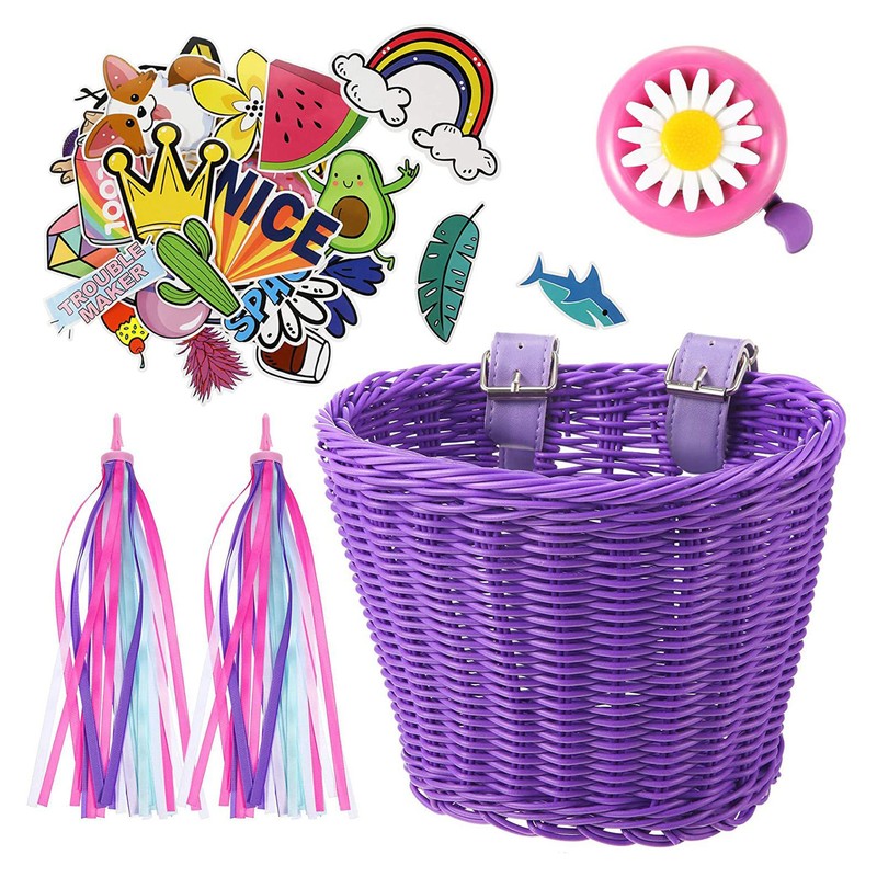 Girls Bike Basket Front Handlebar Kids Bicycle Basket Tassel