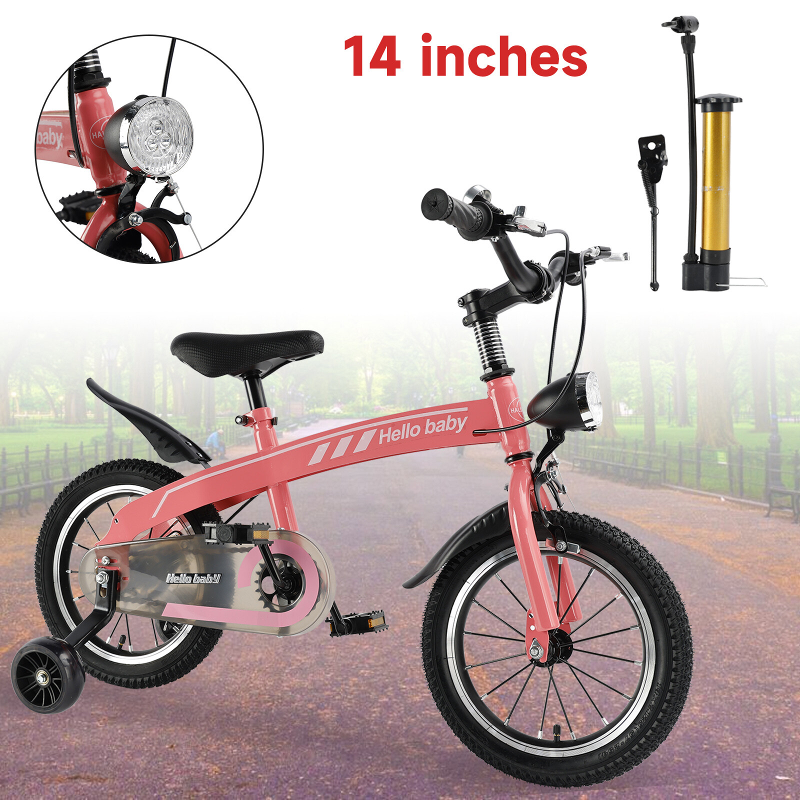 14/16 inches kid's bike children bicycle with  LED headlight auxiliary wheels R1