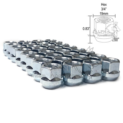 32Pc 14x2 Open End Lug Nuts 3/4'' Hex For 99-02 Ford F-250 F-350 Excursion 14x2.0