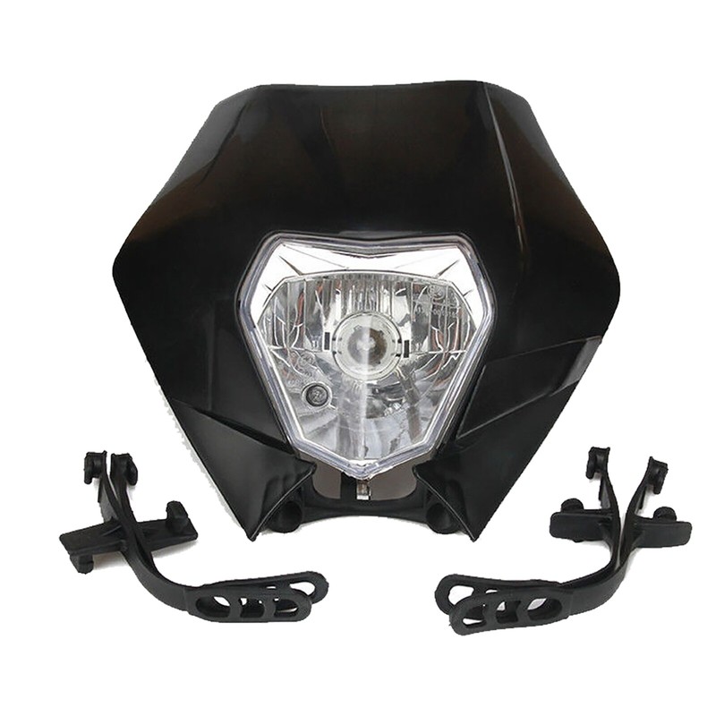 Black REC REG Headlight For KTM 125 200 250 300 EXC 450 400 ENDURO MX TRAIL BIKE