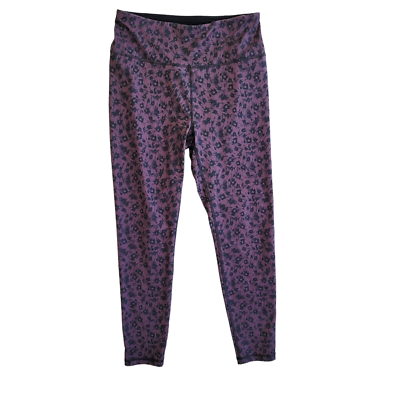 VOGO Athletica Women's Deep Plum Animal Print Activewear Workout Leggings  Size M