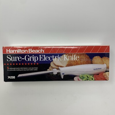 Hamilton Beach Sure-Grip Electric Knife w/ 2 Stainless Steel Blades 74200 NIB